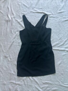 Sleek Black Strappy Mini Dress